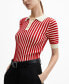 Фото #6 товара Women's Striped Polo-Neck Sweater