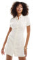 Stradivarius shirt dress with open back in natural