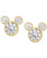 Children's Cubic Zirconia Mickey Mouse Stud Earrings in 14k Gold