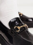 RAID Wide Fit Monster chunky loafers in black patent