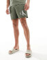 Calvin Klein monogram medium drawstring swim short in olive