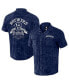 Men's Darius Rucker Collection by Navy Distressed Milwaukee Brewers Denim Team Color Button-Up Shirt Синий, S - фото #1