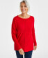 Фото #1 товара Women's Seam-Front Tunic Sweater, Created for Macy's