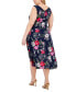 ფოტო #2 პროდუქტის Plus Size Floral-Print Cowlneck Midi Dress