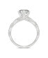 ფოტო #3 პროდუქტის Moissanite Radiant Statement Ring 3-1/10 ct. t.w. Diamond Equivalent in 14k White Gold