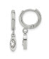 ფოტო #1 პროდუქტის Stainless Steel Polished Crystal Dangle Hoop Earrings