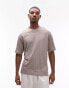 Фото #1 товара Topman relaxed fit linen mix t-shirt in mink - NUDE