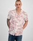 Фото #1 товара Men's Watercolor Floral-Print Camp Shirt, Created for Macy's
