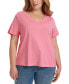 ფოტო #2 პროდუქტის Plus Size V-Neck T-Shirt