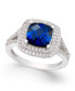 Фото #1 товара Кольцо Macy's Lab-Grown Sapphire & White Sapphire Triple Band