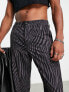 ASOS DESIGN relaxed trousers in zebra print