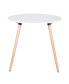 Фото #2 товара Round Dining Table With Beech Wood Legs, Modern Wooden Kitchen Table For Dining Room Kitchen (White)