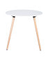 Round Dining Table With Beech Wood Legs, Modern Wooden Kitchen Table For Dining Room Kitchen (White)