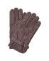 Portolano Belt Buckle Wool-Lined Suede Gloves Men's S