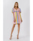 Women's Multi Color Stripe Babydoll Dress