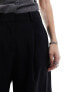 JJXX wide fit high waisted trousers with front pleat in black