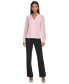 ფოტო #5 პროდუქტის Women's Pleated-Cuff V-Neck Blouse