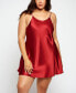 Women's Ultra Soft Satin Chemise Lingerie with Adjustable Straps