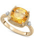 ფოტო #1 პროდუქტის Citrine (2-1/3 ct. t.w.) & Lab-Grown White Sapphire (1/20 ct. t.w.) Statement Ring in 14k Gold-Plated Sterling Silver