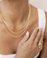 ფოტო #2 პროდუქტის Triple Flex Snake Chain Layered 18K Gold Plated Necklace