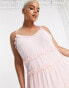 Фото #8 товара Vila Curve Exclusive Bridesmaid midi cami dress with frill detail in textured pink