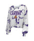 Women's Threads White Los Angeles Lakers Aquarius Tie-Dye Cropped V-Neck Long Sleeve T-shirt