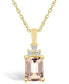 Фото #1 товара Morganite (1-3/8 Ct. T.W.) and Diamond (1/10 Ct. T.W.) Pendant Necklace in 14K Yellow Gold