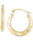 ფოტო #1 პროდუქტის Hammered Hoop Earrings in 14k Gold