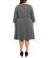 Фото #2 товара Plus Size Ponté-Knit 3/4-Sleeve Midi Dress