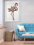 3D-Collage-Bild Flamingo mit Blumen