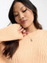 New Look Petite ribbed cropped jumper in peach