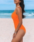 Фото #2 товара Women's Tummy Control One Shoulder Cutout Slimming One Piece Swimsuit