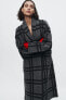 Check knit jacquard coat