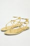 METALLIC FLAT SLIDER SANDALS