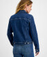 Фото #2 товара Petite Classic Denim Trucker Jacket, Created for Macy's