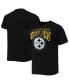 Фото #2 товара Men's Black Pittsburgh Steelers Bold Logo T-shirt