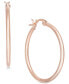 ფოტო #1 პროდუქტის Silver Plated Polished Tube Medium Hoop Earrings