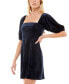 ფოტო #3 პროდუქტის Juniors' Square-Neck Velvet Dress