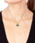 Фото #2 товара EFFY Collection eFFY® Tsavorite (3/8 ct. t.w.), White Diamond (1/10 ct. t.w.) & Black Diamond Accent Frog Prince 18" Pendant Necklace in 14k Gold