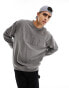 Фото #2 товара ASOS DESIGN oversized sweatshirt in washed charcoal with Atlanta applique