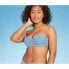 Women's Light Lift Bandeau Bikini Top - Shade & Shore™ Sapphire Blue & White Str