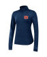 Women's Navy Auburn Tigers Vent Space-Dye Performance Quarter-Zip Jacket