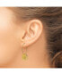 ფოტო #2 პროდუქტის Stainless Steel Textured Yellow plated Leaf Hoop Earrings