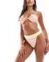 Vero Moda high waisted brazilian bikini bottoms in pastel stripe print