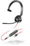 Poly Blackwire 3315 - Headset - Head-band - Office/Call center - Black,Red - Monaural - PTT,Play/pause,Track ,Volume +,Volume -