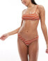 Фото #4 товара Free Society stripe crinkle high leg bikini bottom in rust