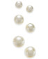 ფოტო #1 პროდუქტის Silver-Tone 3-Pc. Set Imitation Pearl Stud Earrings, Created for Macy's
