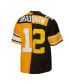 Men's Terry Bradshaw Black and Gold Pittsburgh Steelers 1976 Split Legacy Replica Jersey