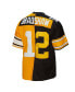 Фото #3 товара Men's Terry Bradshaw Black and Gold Pittsburgh Steelers 1976 Split Legacy Replica Jersey