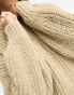 Фото #2 товара Monki high neck chunky rib knitted jumper with volume sleeve in beige